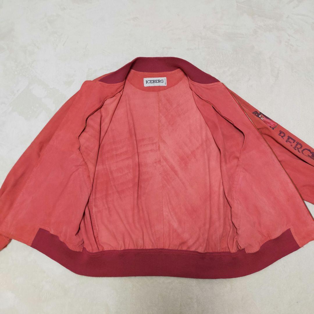 希少　90S　イタリア製　ICEBERG　オールレザー　スエードブルゾン