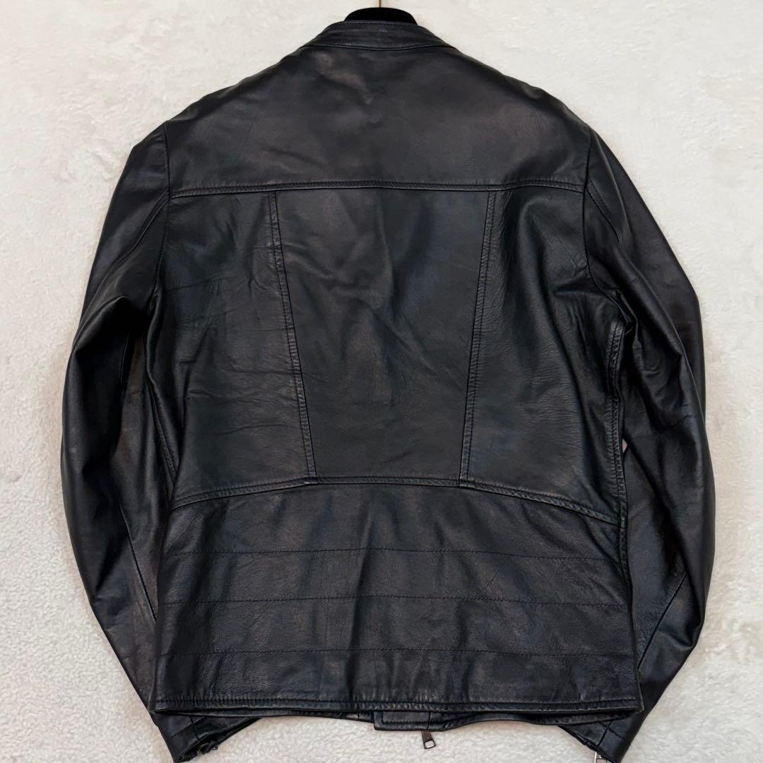 美品 XLサイズ DACUTE ライダースジャケット イタリア製 羊革 wジップ
