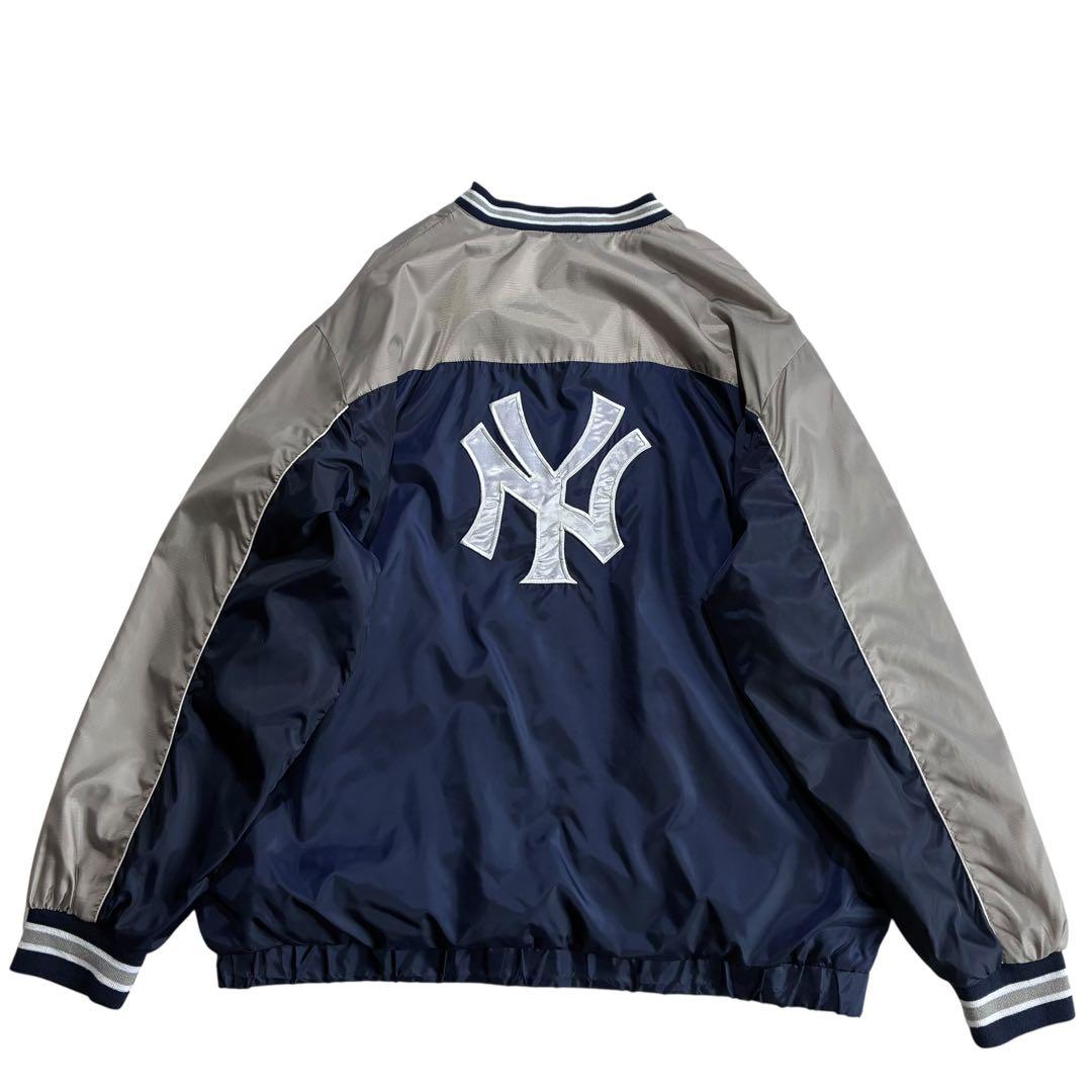 90s G-Ⅲ ニューヨークヤンキース ナイロンピステ XXL 紺 グレー