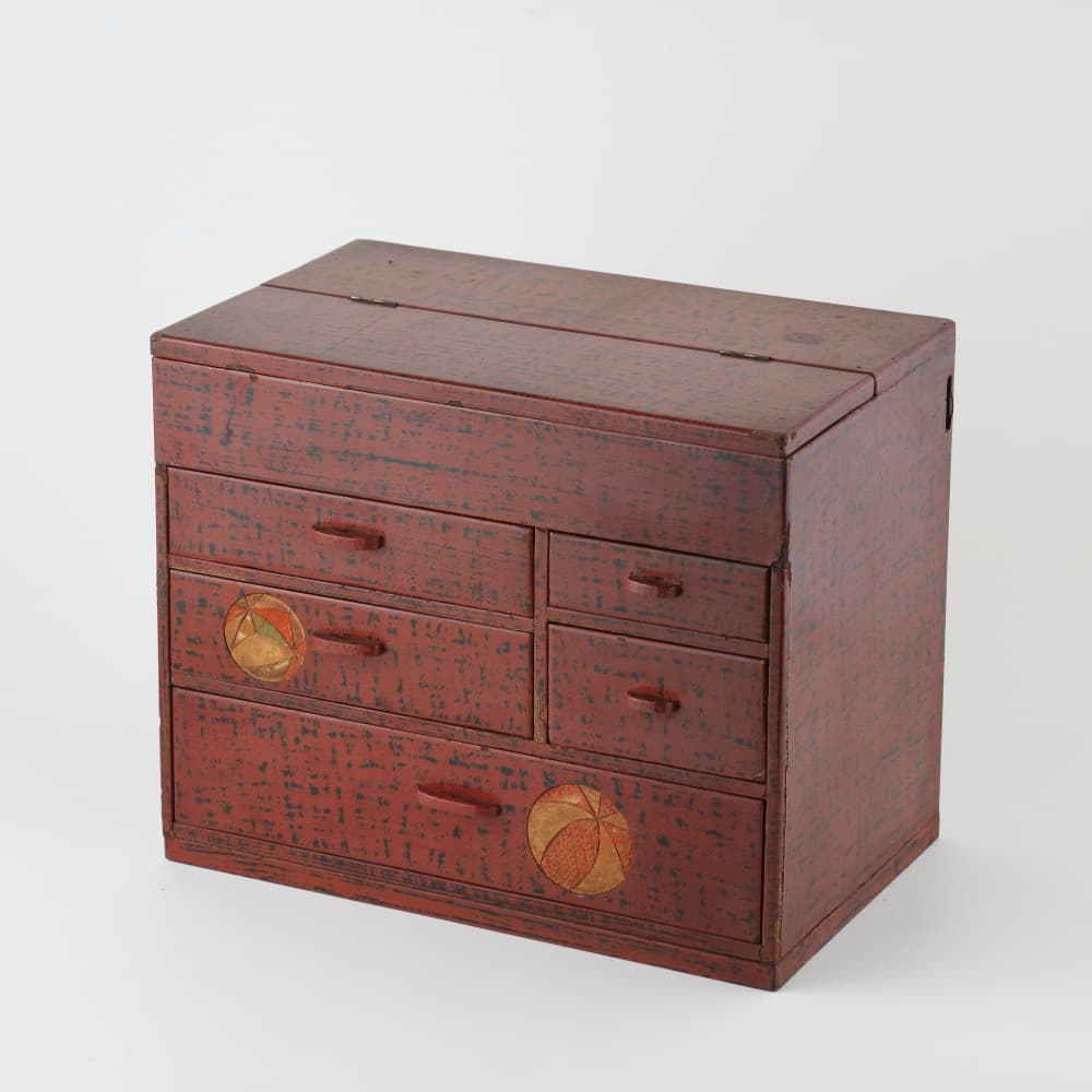 アンティーク小引き出し / 裁縫箱　漆研ぎ出し仕上げ