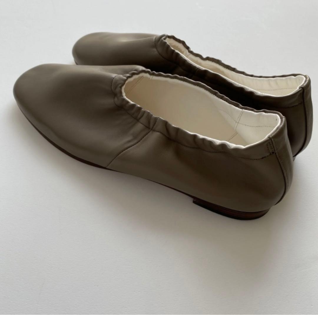 美品 beautiful shoes ballet カーキブラウン