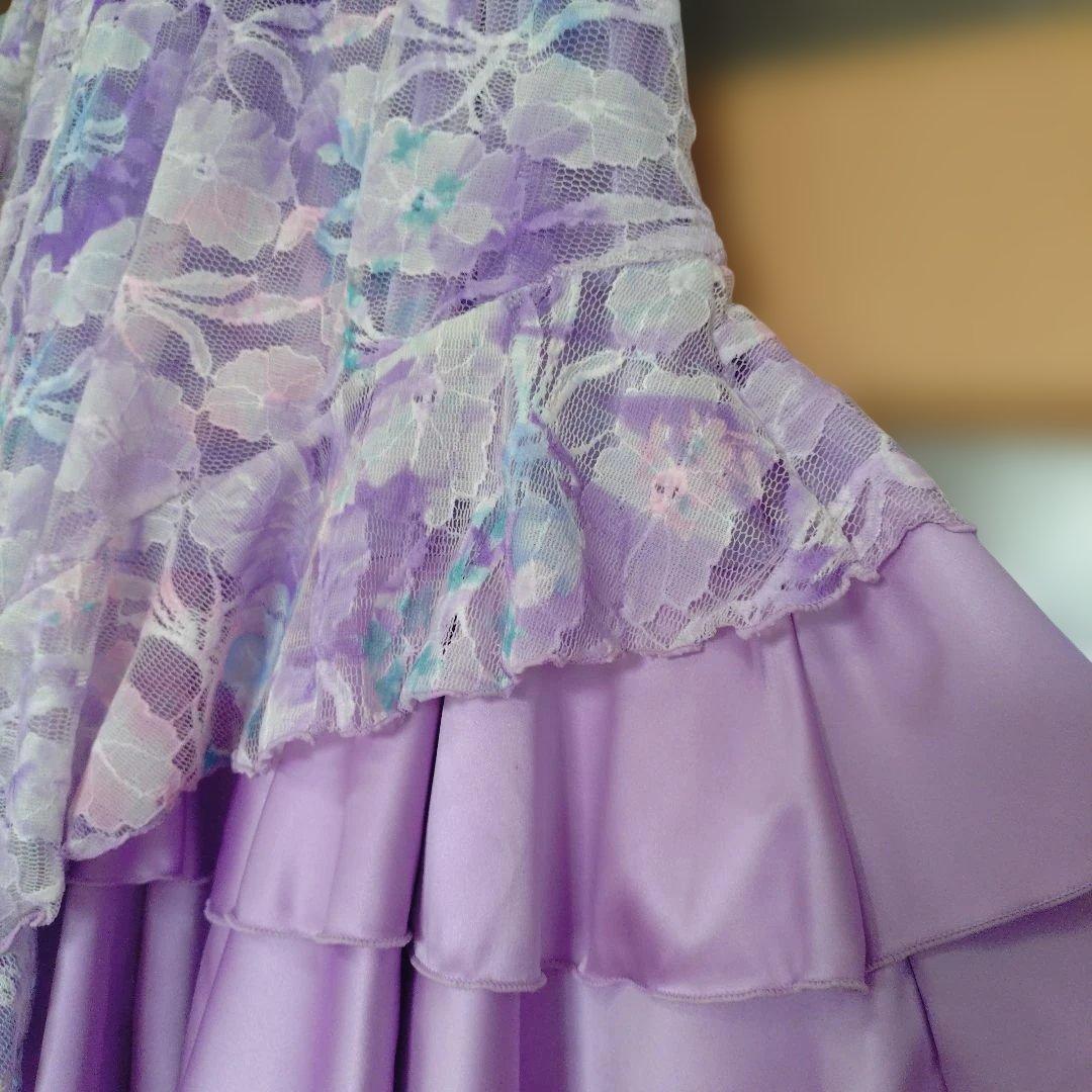 ♥薄紫色のレース社交ダンスドレス