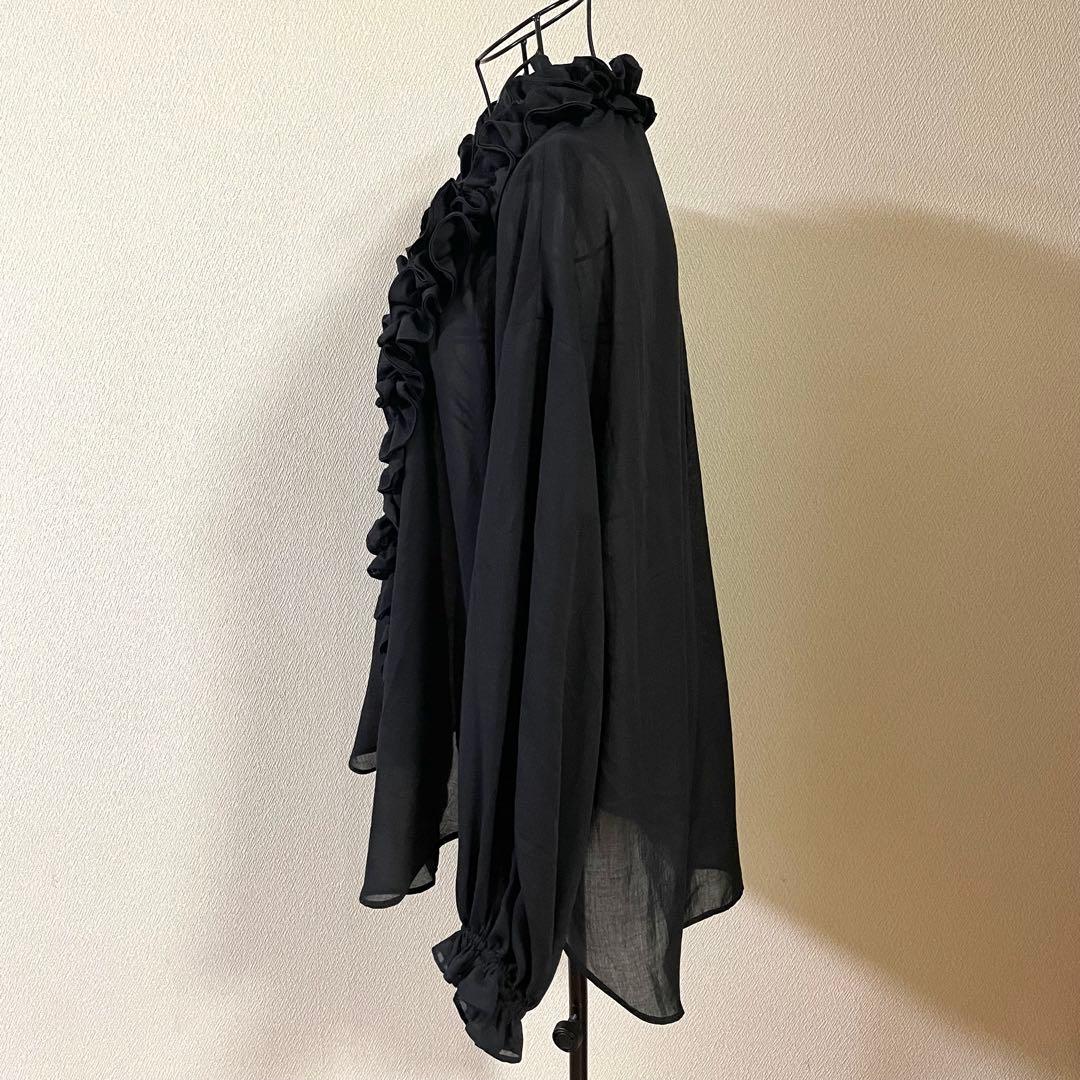 ジャーナルスタンダードレサージュ シアーフリルシャツ ブラウス ブラック 黒