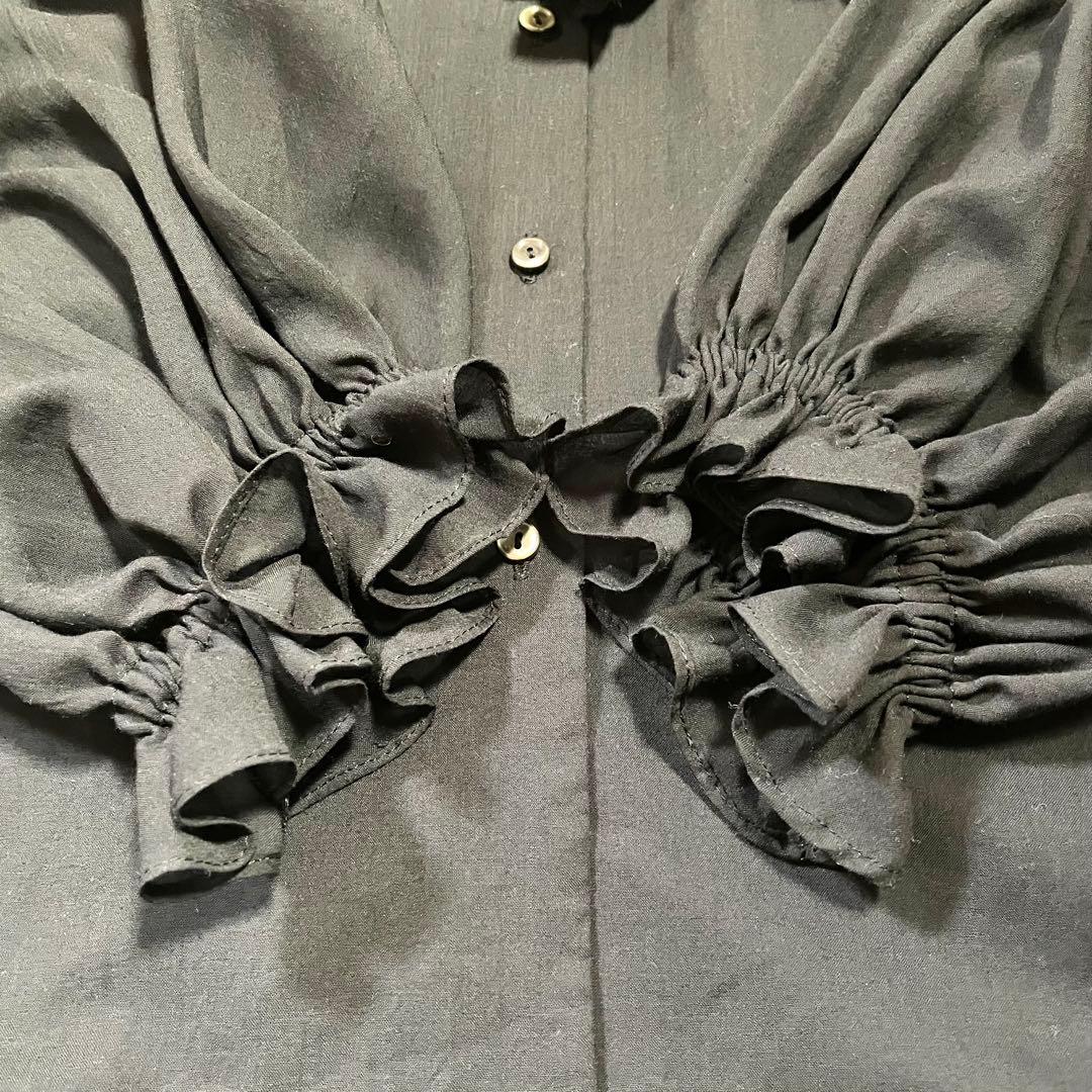 ジャーナルスタンダードレサージュ シアーフリルシャツ ブラウス ブラック 黒