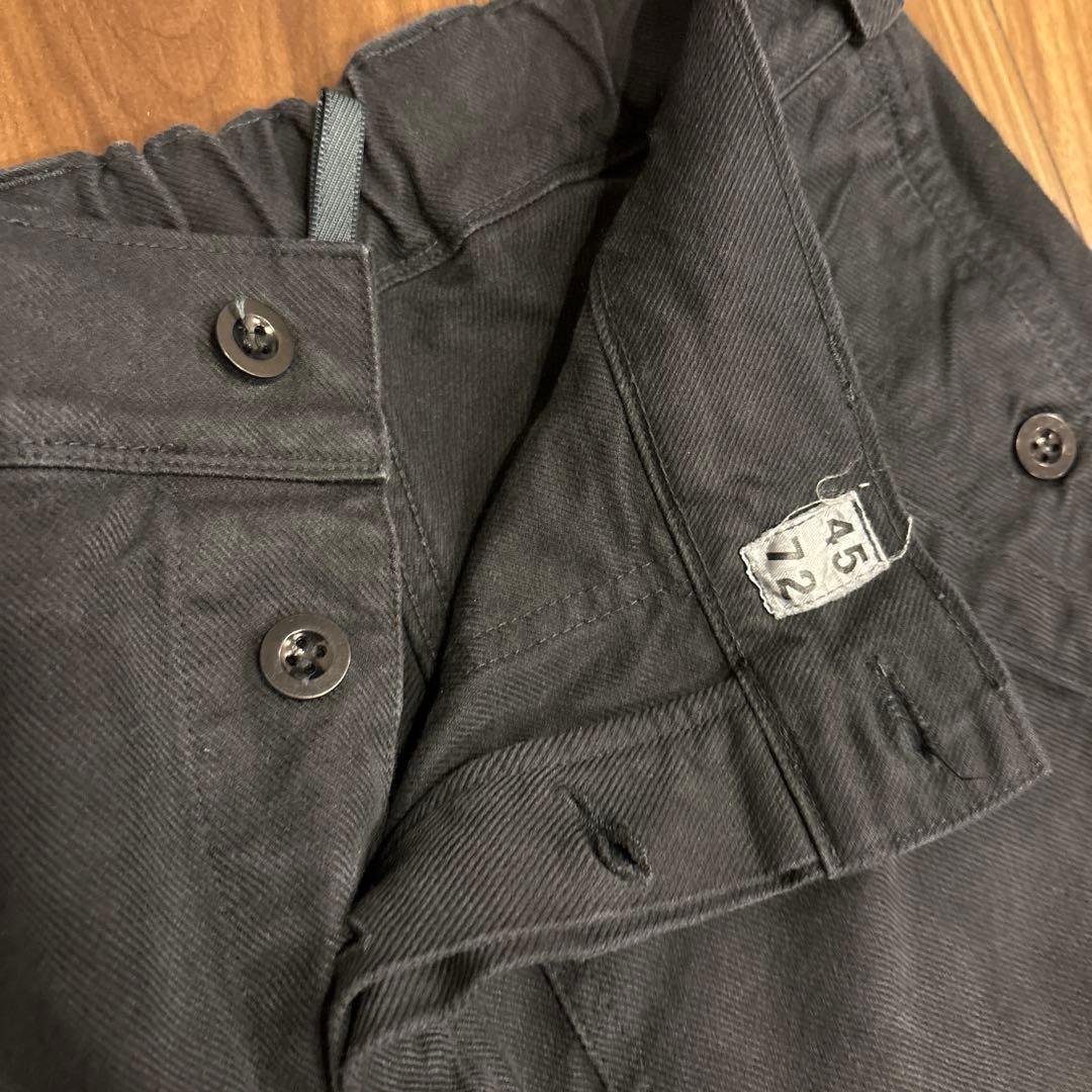 スイス軍デニムパンツ　後期後染めブラック