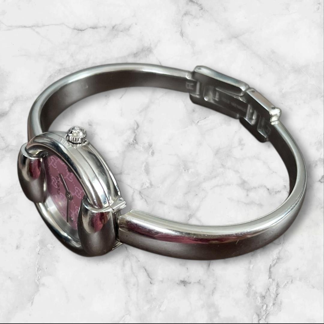 かわいいウサギGUCCI バングルウォッチ 1400L ピンク文字盤 箱