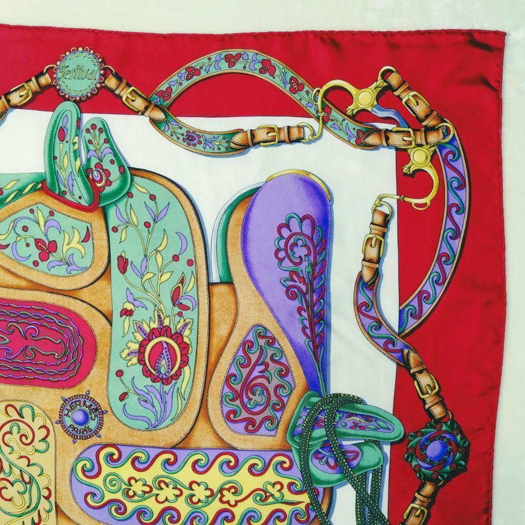 ❤ エルメス シルク スカーフ 装飾的なデザイン 祭典 カレ90 大判 ❤