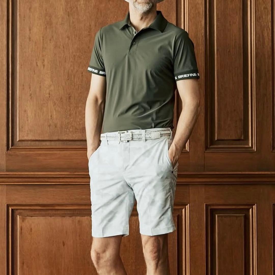 新品★50,600円 BRIEFING 上下２枚ポロシャツ＆ハーフパンツ黒青 S