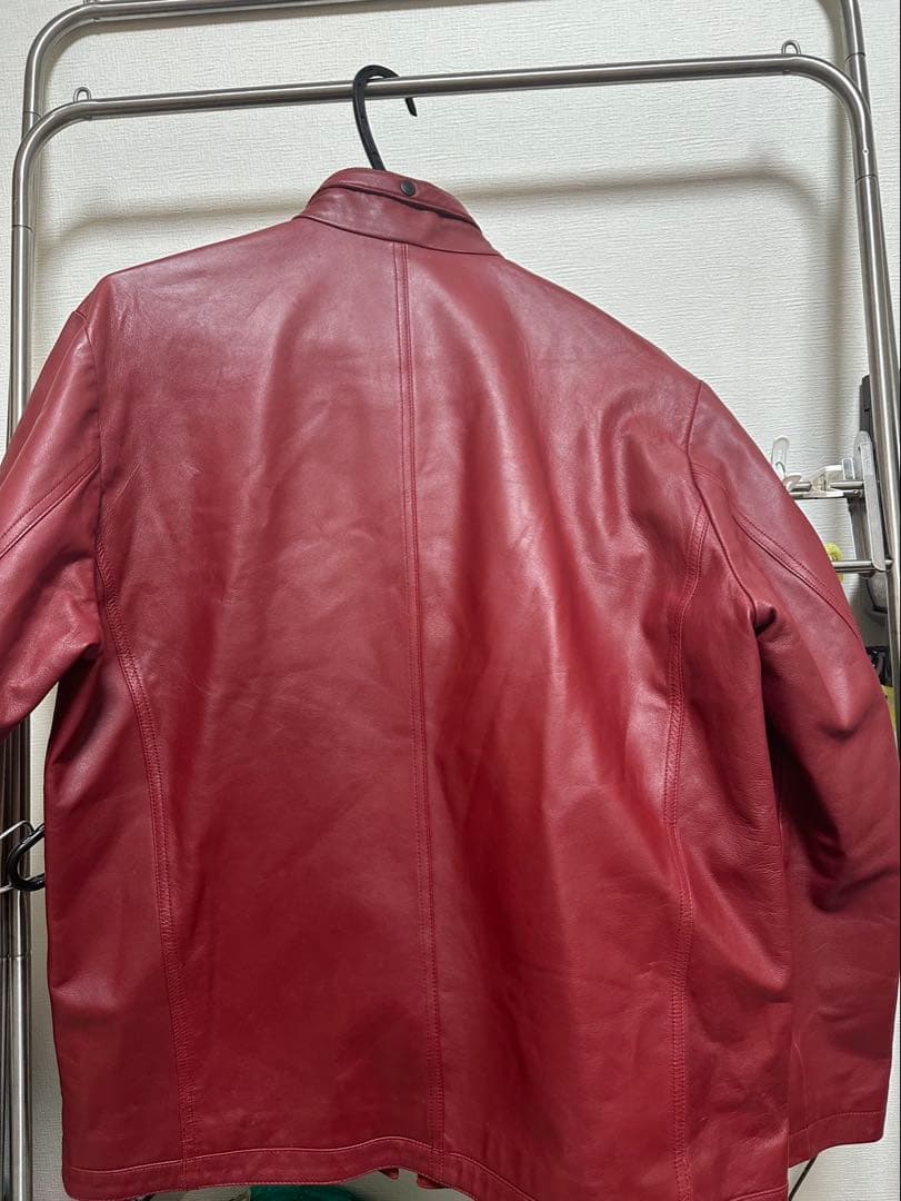 Barassi バラシ レザージャケット 羊革 赤 革ジャン ライダース