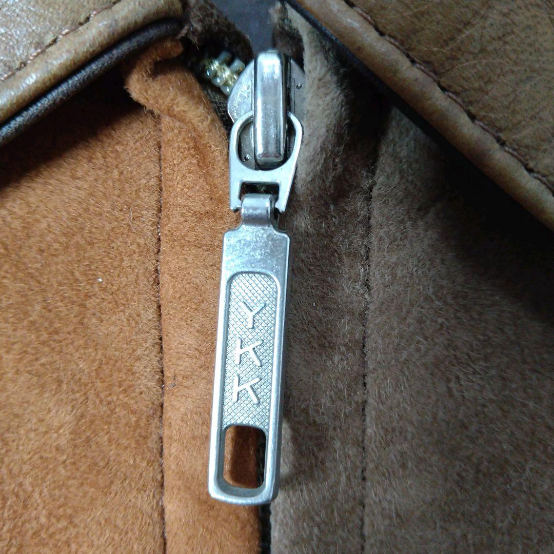 ＋希少＋ 再構築 パッチワーク レザージャケット 山羊革 ブラウン 襟付き