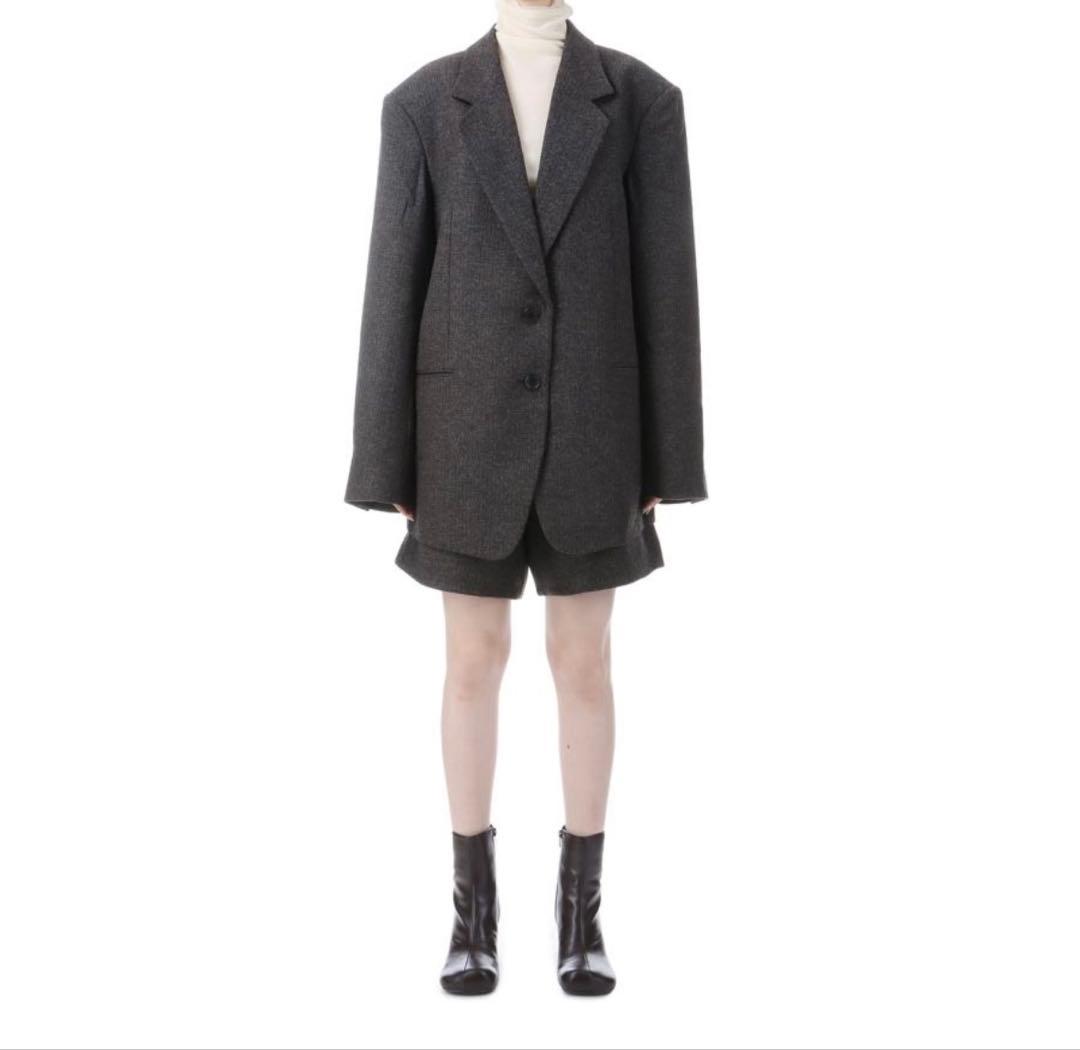 アンヌーク ヘリンボーンウールジャケット 36 ブラウン