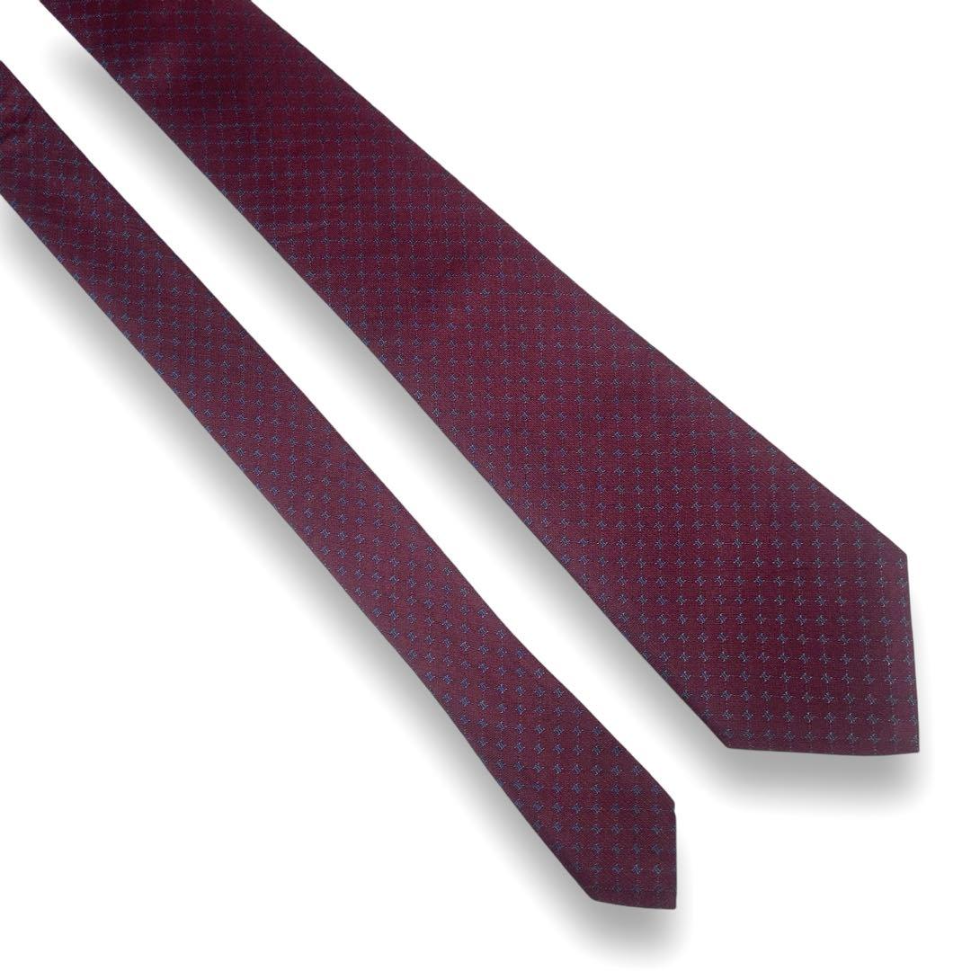 【美品】　セリーヌ　ブランド　ネクタイ　ワインレッド　ボルドー　バーガンディ