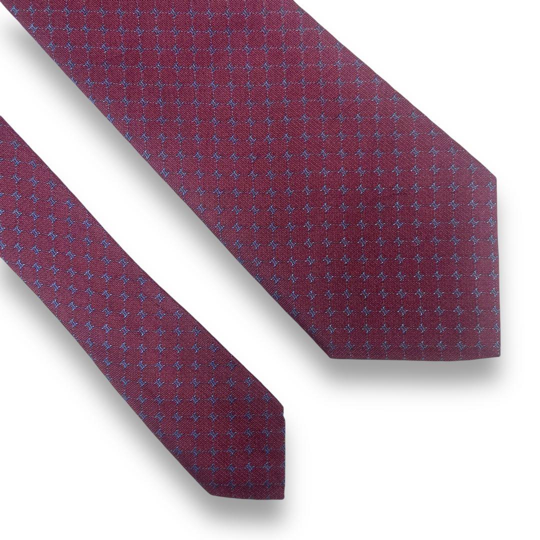 【美品】　セリーヌ　ブランド　ネクタイ　ワインレッド　ボルドー　バーガンディ