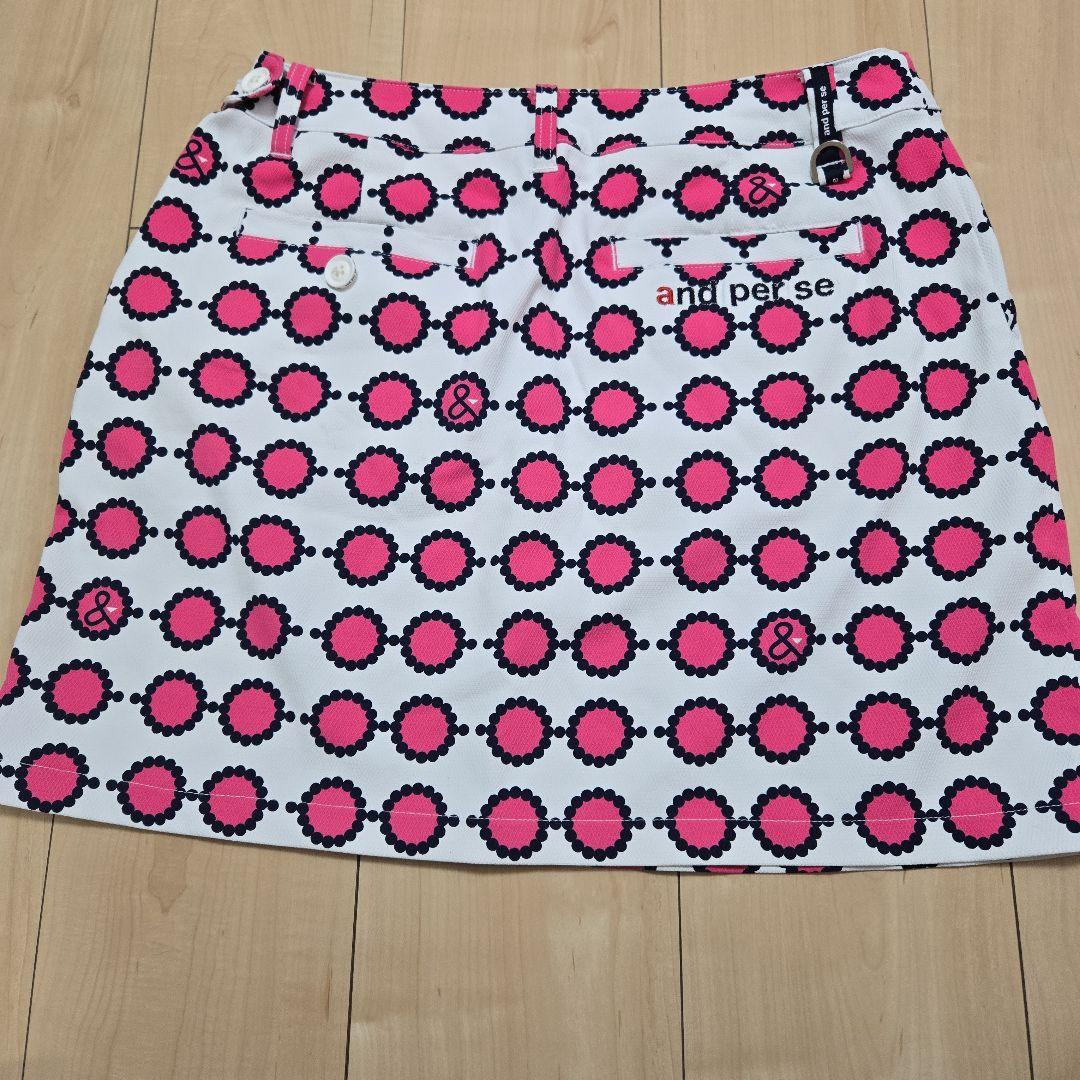 and per se ドット柄 ゴルフスカート
