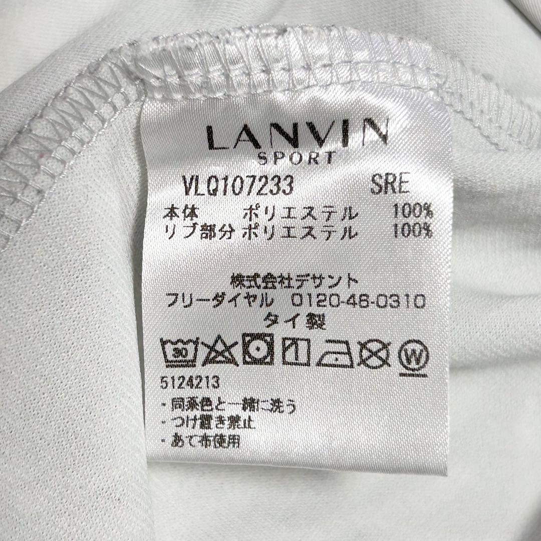 ランバン スポール 総柄 ハーフジップ ポロシャツ 刺繍ロゴ 42 ゴルフウェア