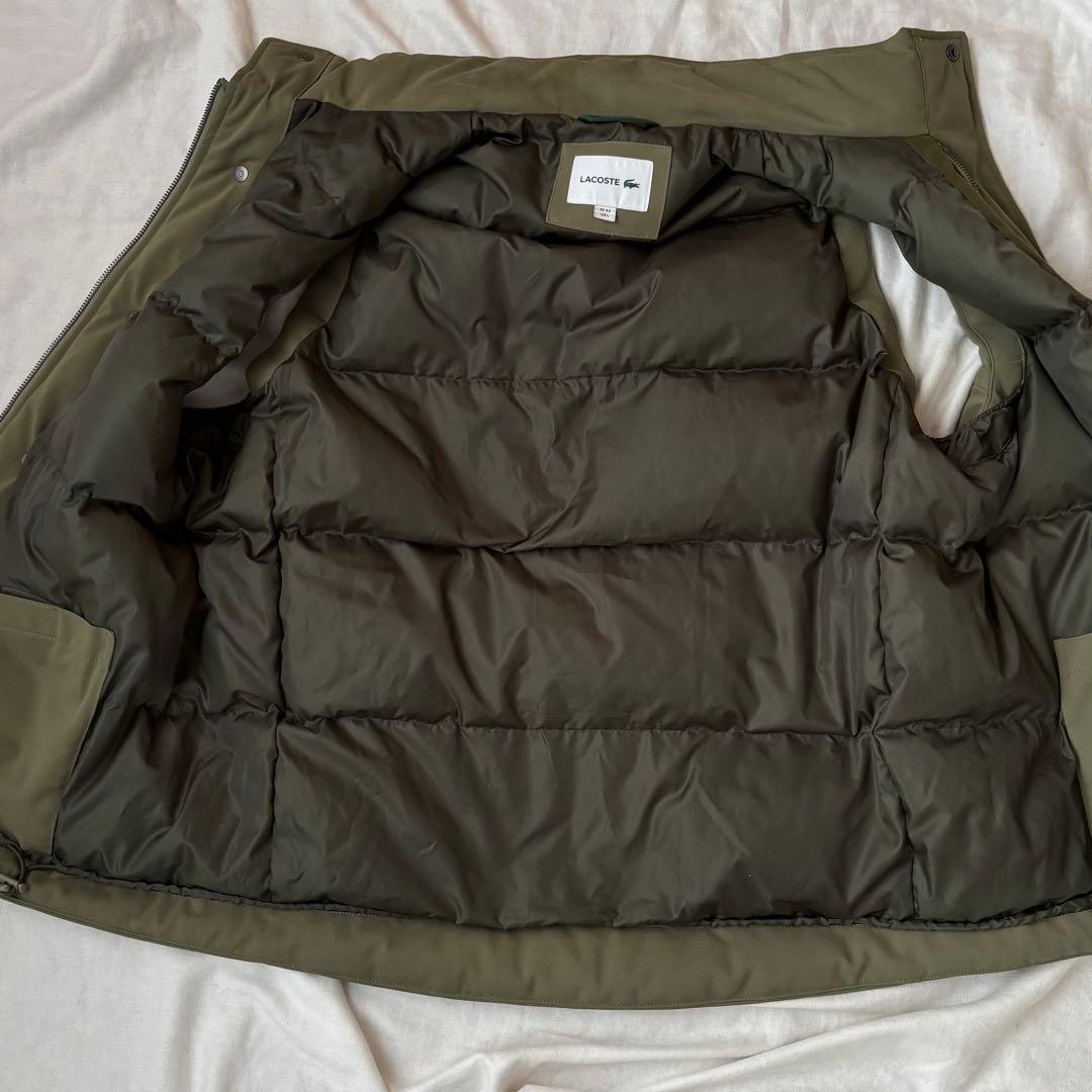 ラコステ 耐水透湿ピケ ダウンベスト カーキ Lサイズ