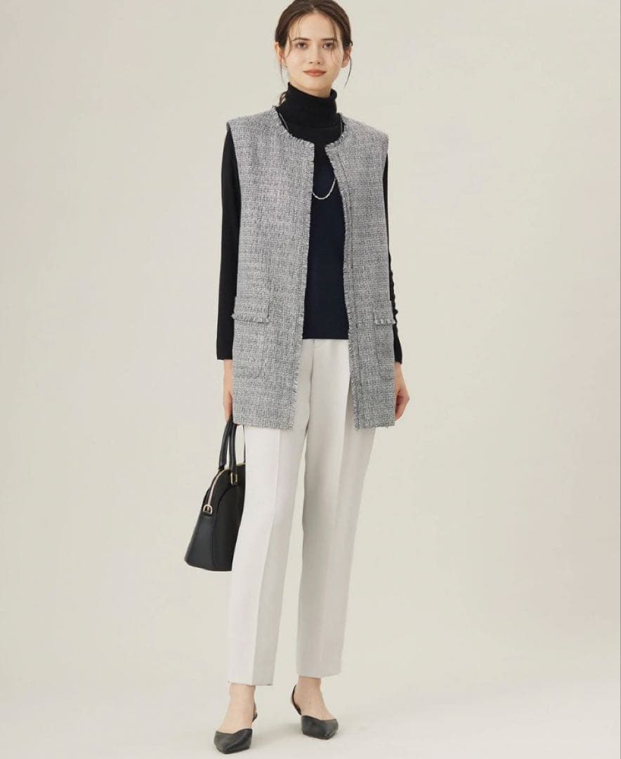 自由区　ライトミックスツイードジレ