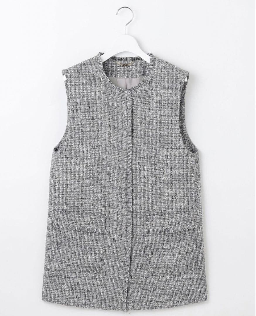 自由区　ライトミックスツイードジレ