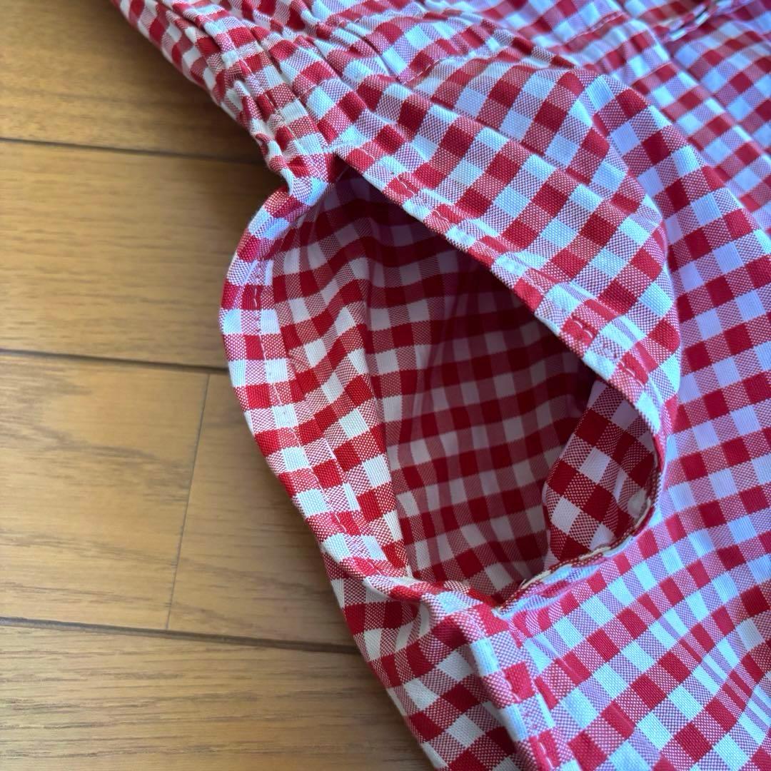 45R 薄オックスギンガムのシャツドレス ワンピース レッド サイズ2