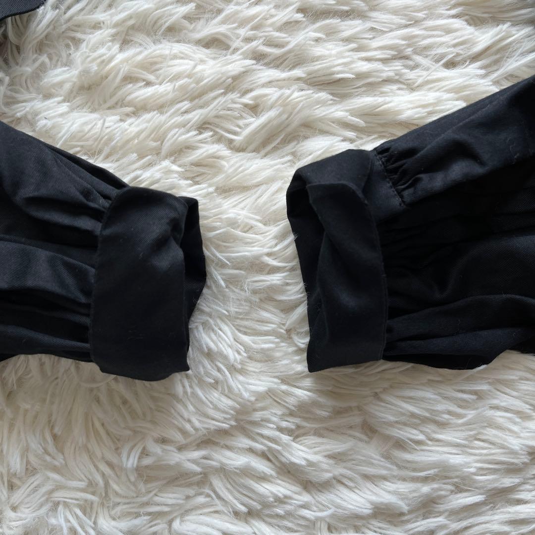 ノアール　ケイニノミヤ　 クロップドシャツ パフスリーブ 黒　コムデギャルソン