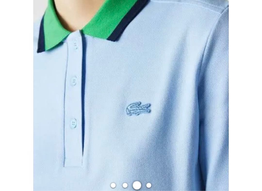 【新品未使用】ラコステ/セミファンシーポロドレス ライトブルーワンピース