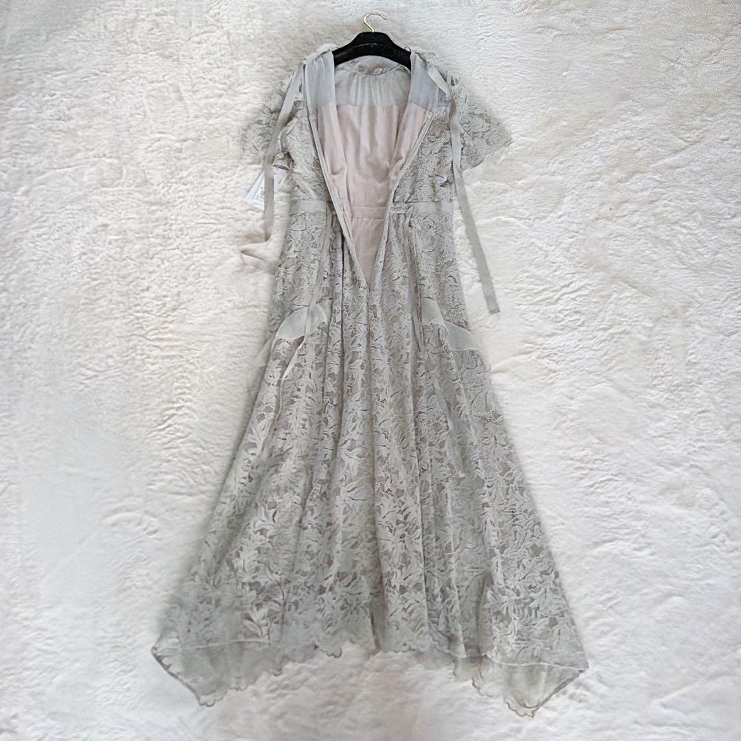 新品タグ付き✨【スナイデル】 シフォンフリルレースドレス リボン ミント 1 M