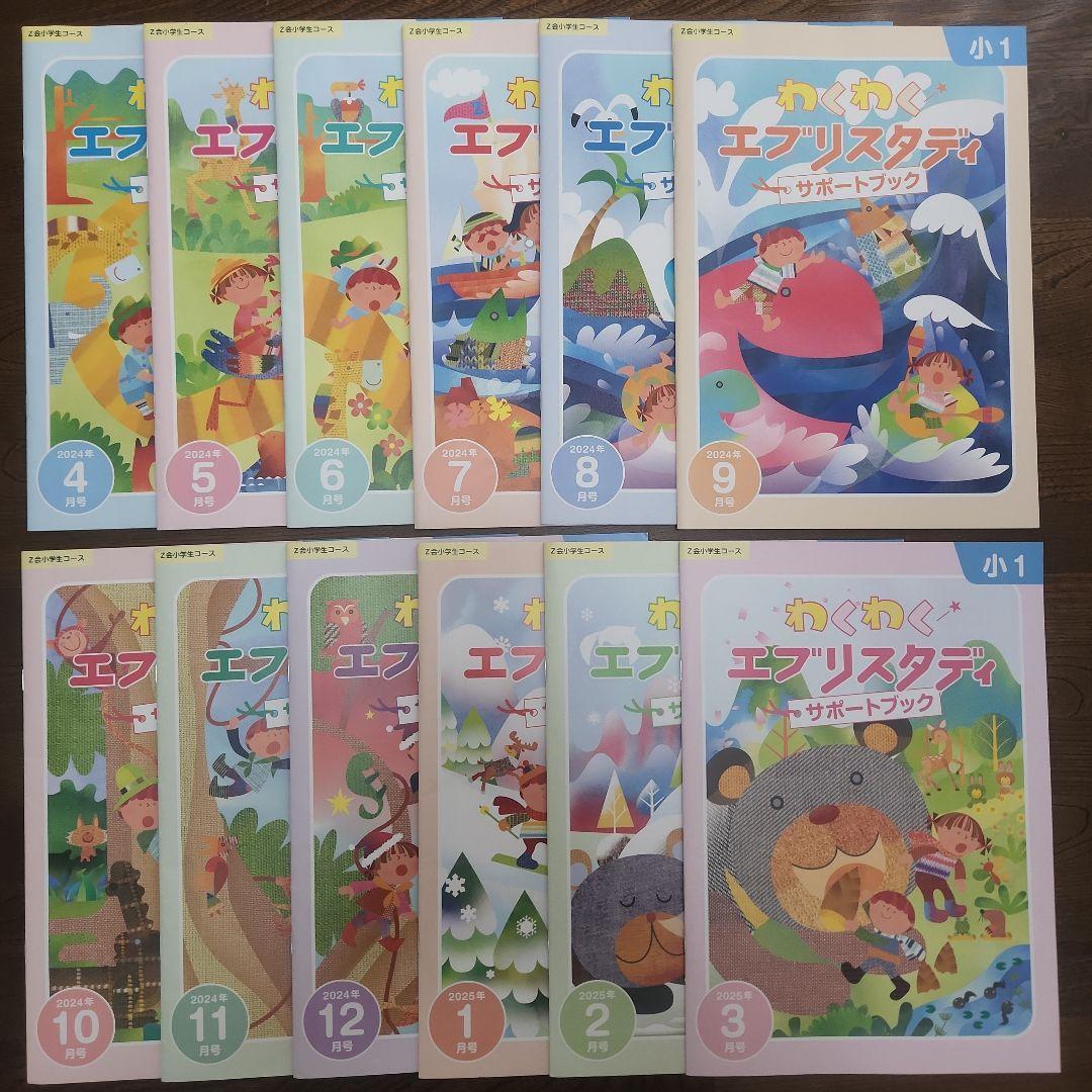 ほぼ未記入 最新2024年度 1年分　Z会 小学1年生 みらい思考力ワークあり