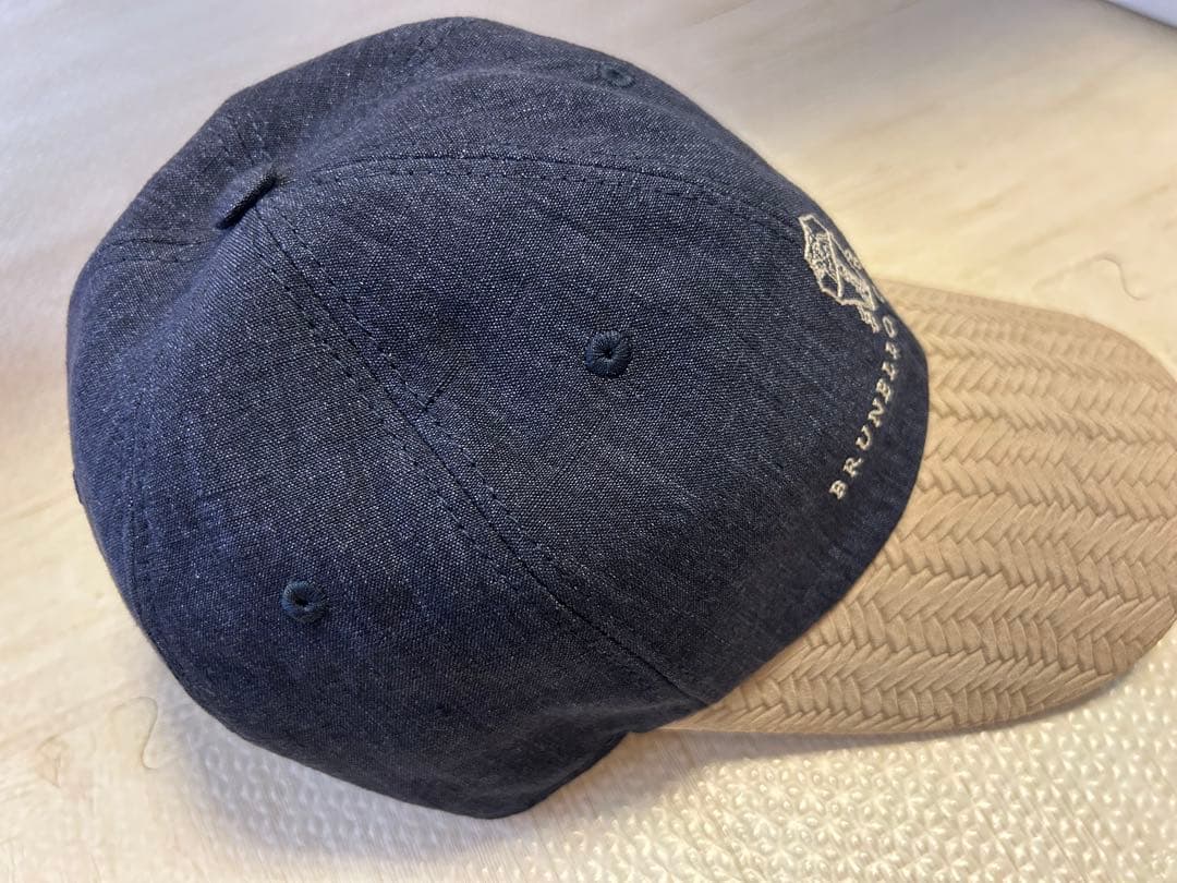 BRUNELLO CUCINELLI 刺繍キャップ ネイビー/ベージュ