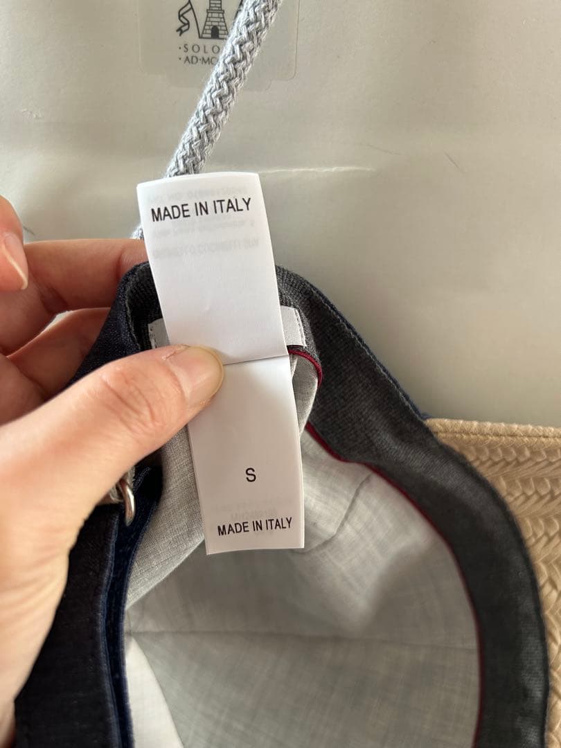 BRUNELLO CUCINELLI 刺繍キャップ ネイビー/ベージュ