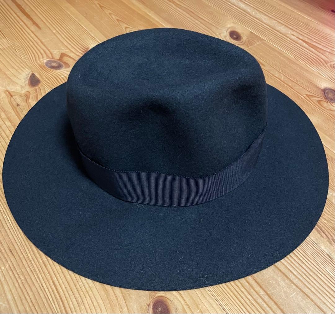 ルードギャラリー　黒いウールフェルトハット