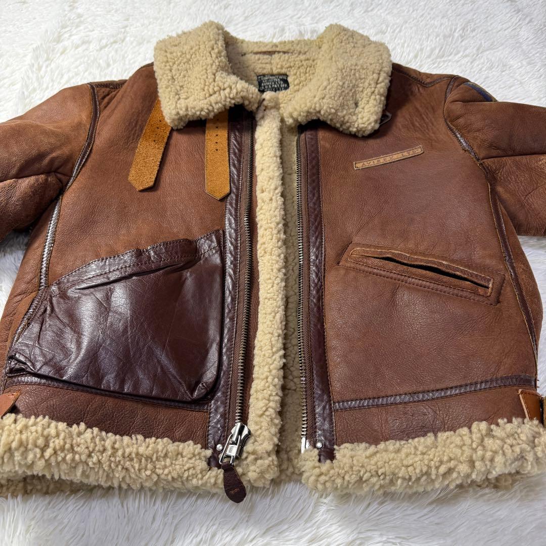 【美品】AVIREX B-3 大戦モデル ラセットブラウン L相当 胸タグ レア