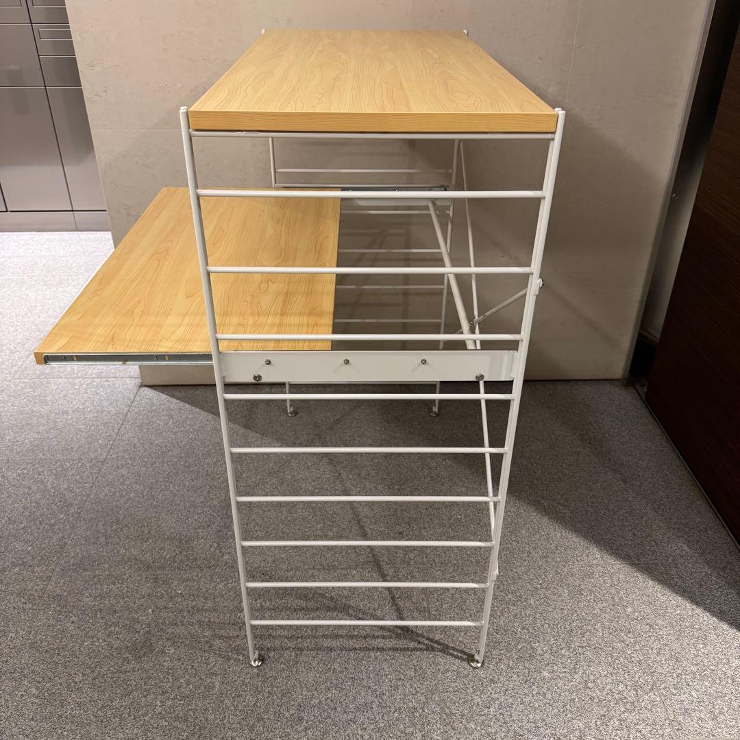 ベルメゾン ダブルワイヤーレンジ台 ナチュラル×ホワイト 幅84cm