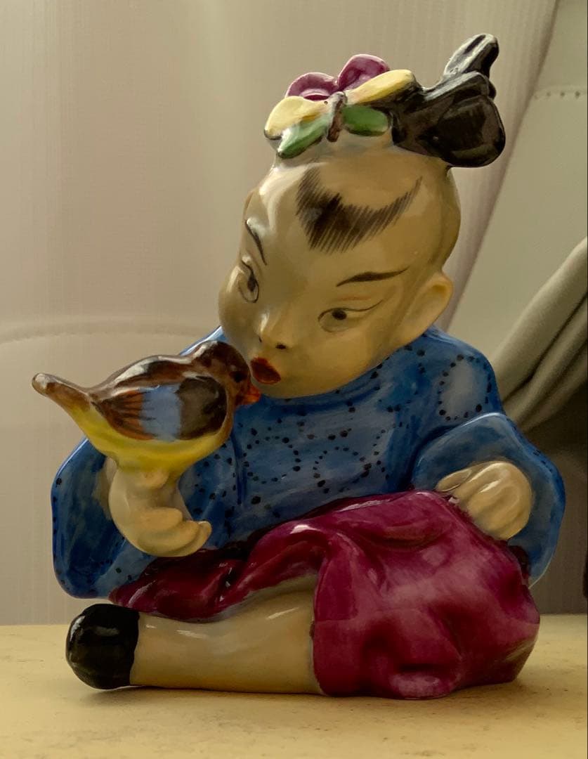 中古　美品　ヘレンド　置物　陶器　チャイナ　中国人形
