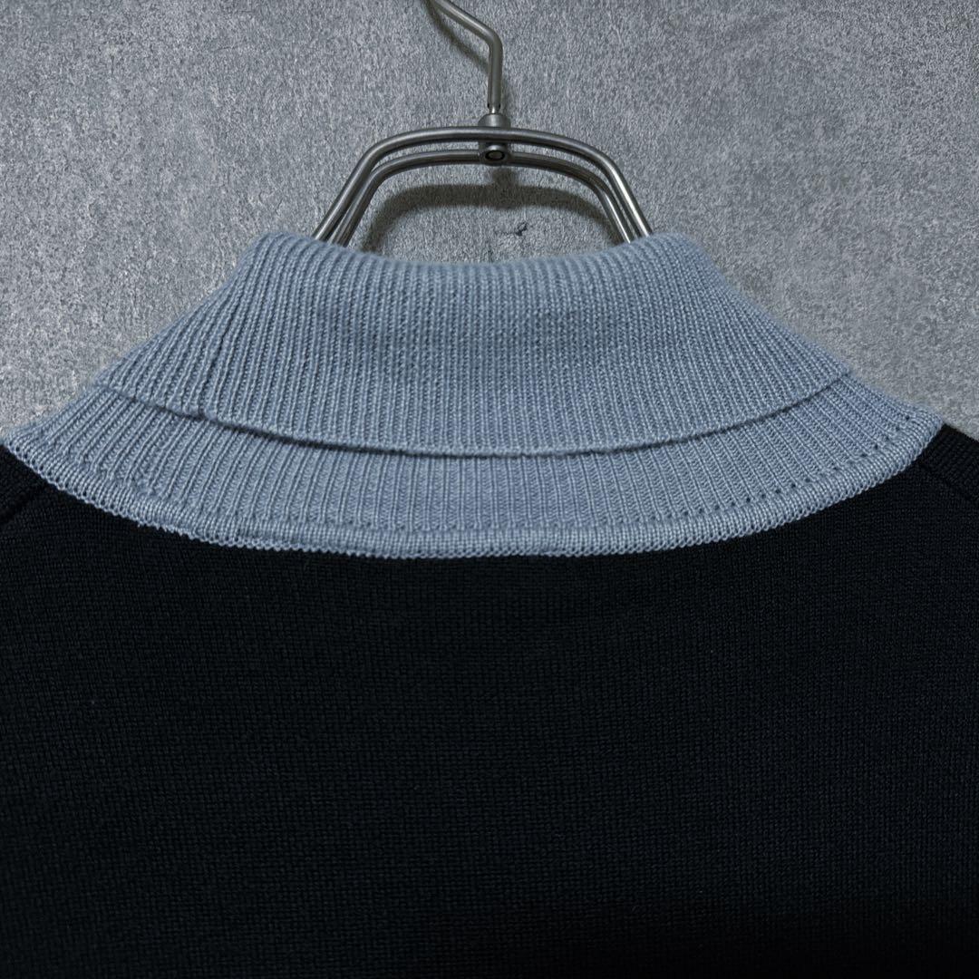 DESCENTE GOLF デサントゴルフ ロゴ ウール タートルニット 黒 M