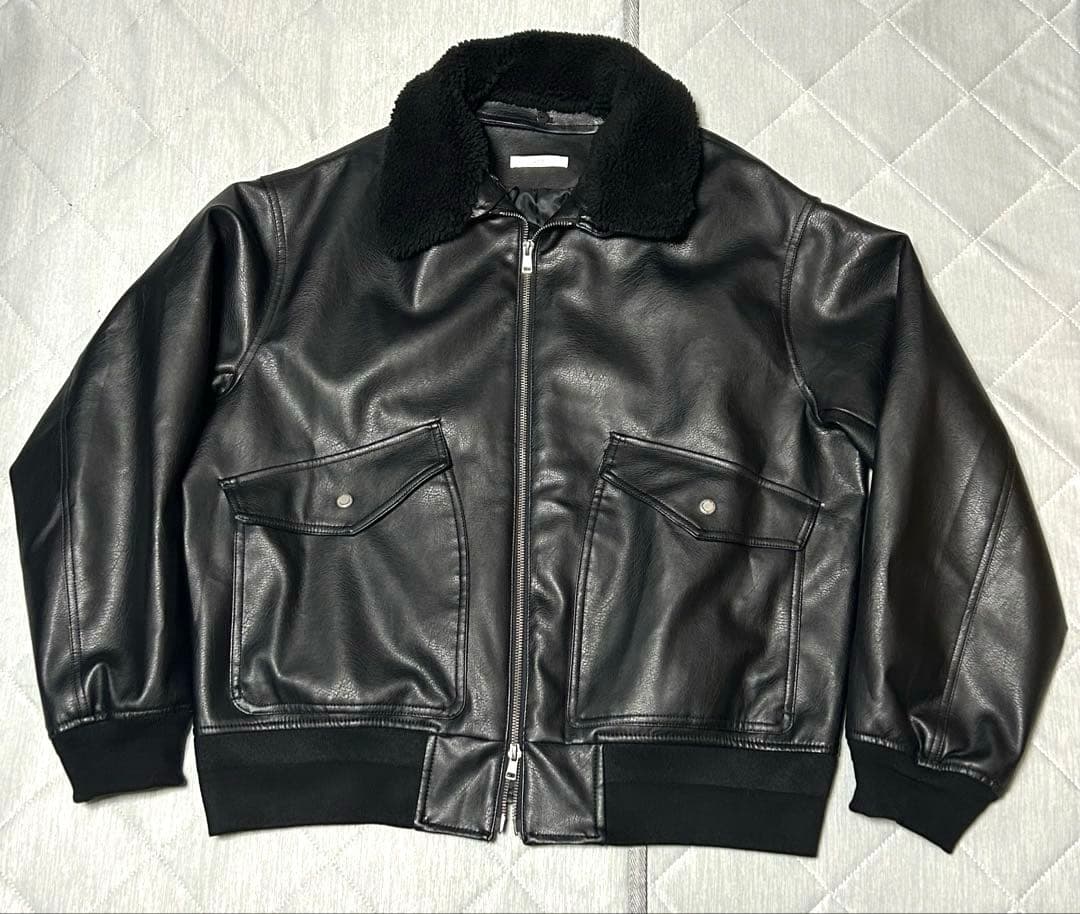 WYM 襟ボア ARTIFICIAL GRAIN FLIGHT BLOUSON