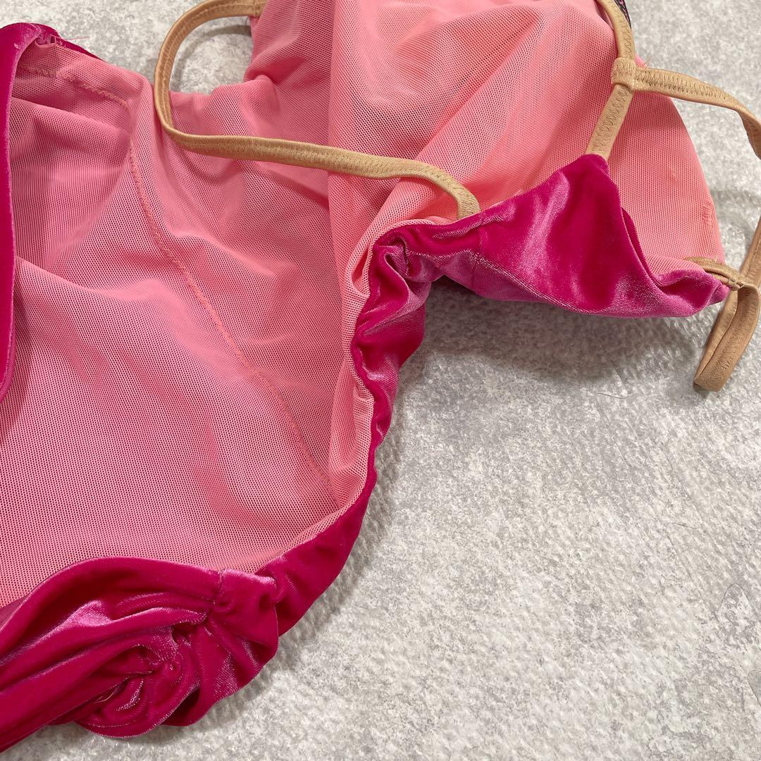 社交ダンスドレス ラテンドレス サルサ ピンク ベルベット