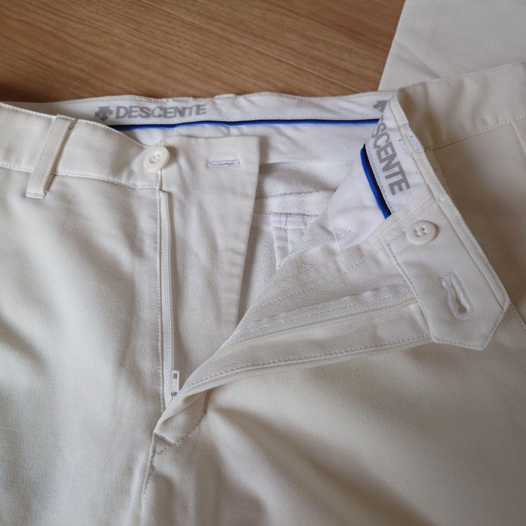 DESCENTE ホワイトパンツ サイドポケット付き