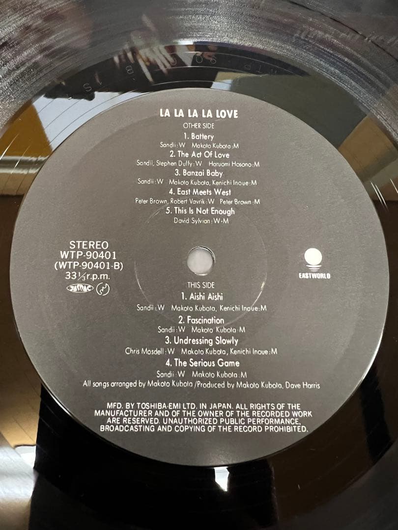 ハガキ付1986年盤 サンディー＆ザ・サンセッツ Banzai Baby LP