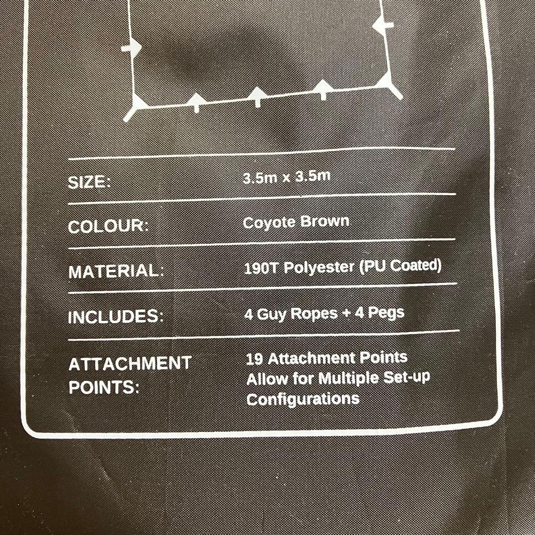 DD Tarp /DDタープ3.5 x 3.5 コヨーテブラウン【未使用】