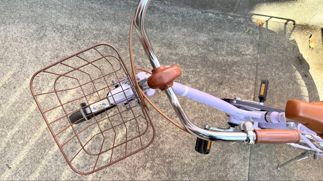 子供用自転車 キッズ ラベンダー 18インチ スタンド 補助輪 引き取り可