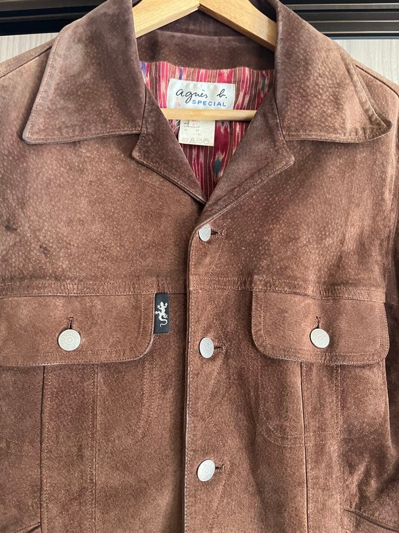 90 agnès b. アニエスベースペシャル スエードジャケット ピックスキン
