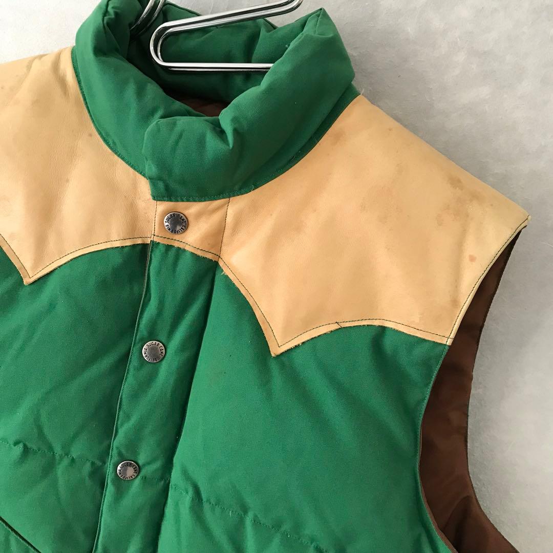 SUGAR CANE レザーヨーク ダウンベスト 馬革 グリーン L