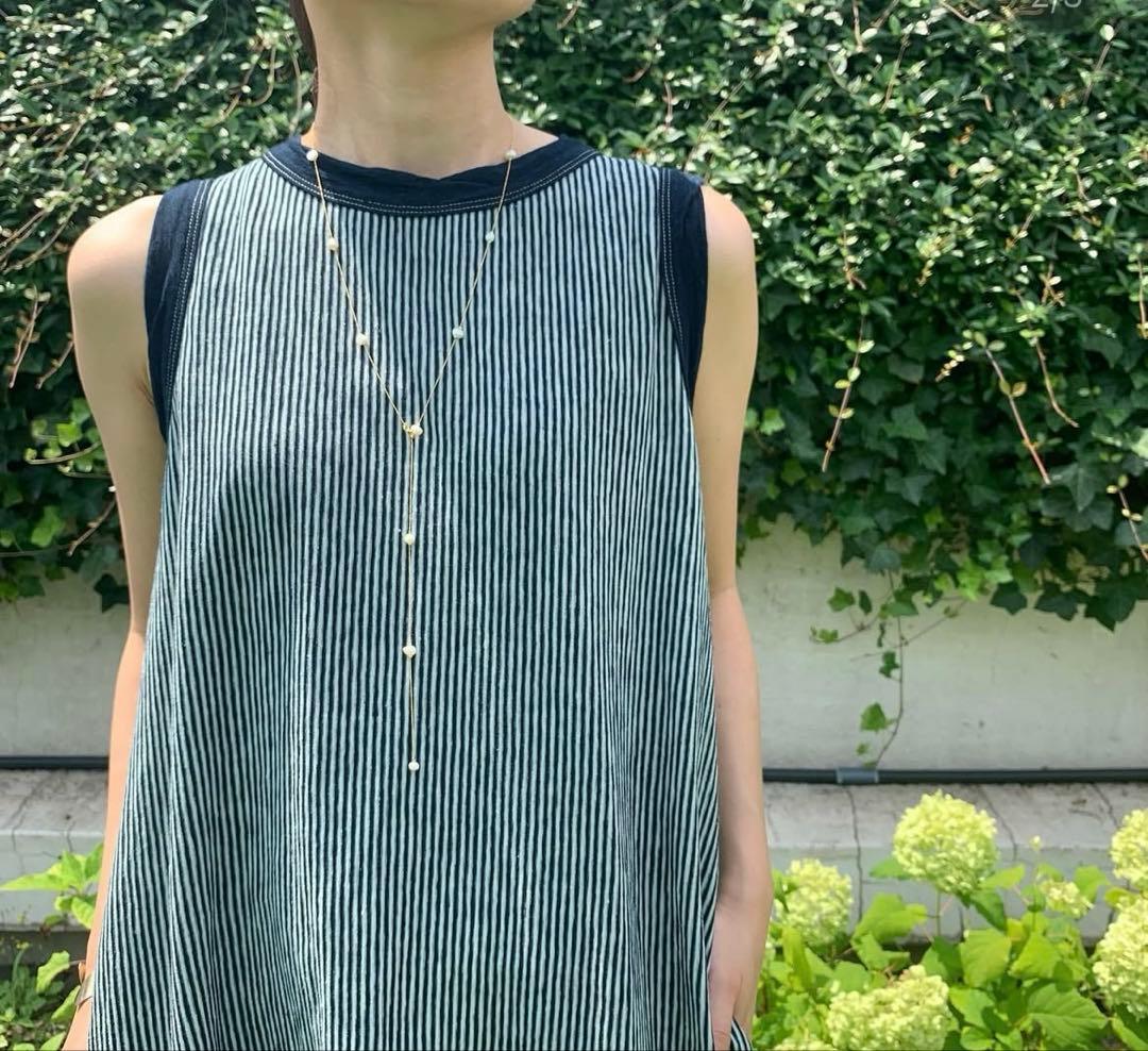 RRR　　ヒッコリー天竺のドレス　ワンピース　ノースリーブ　ストライプ
