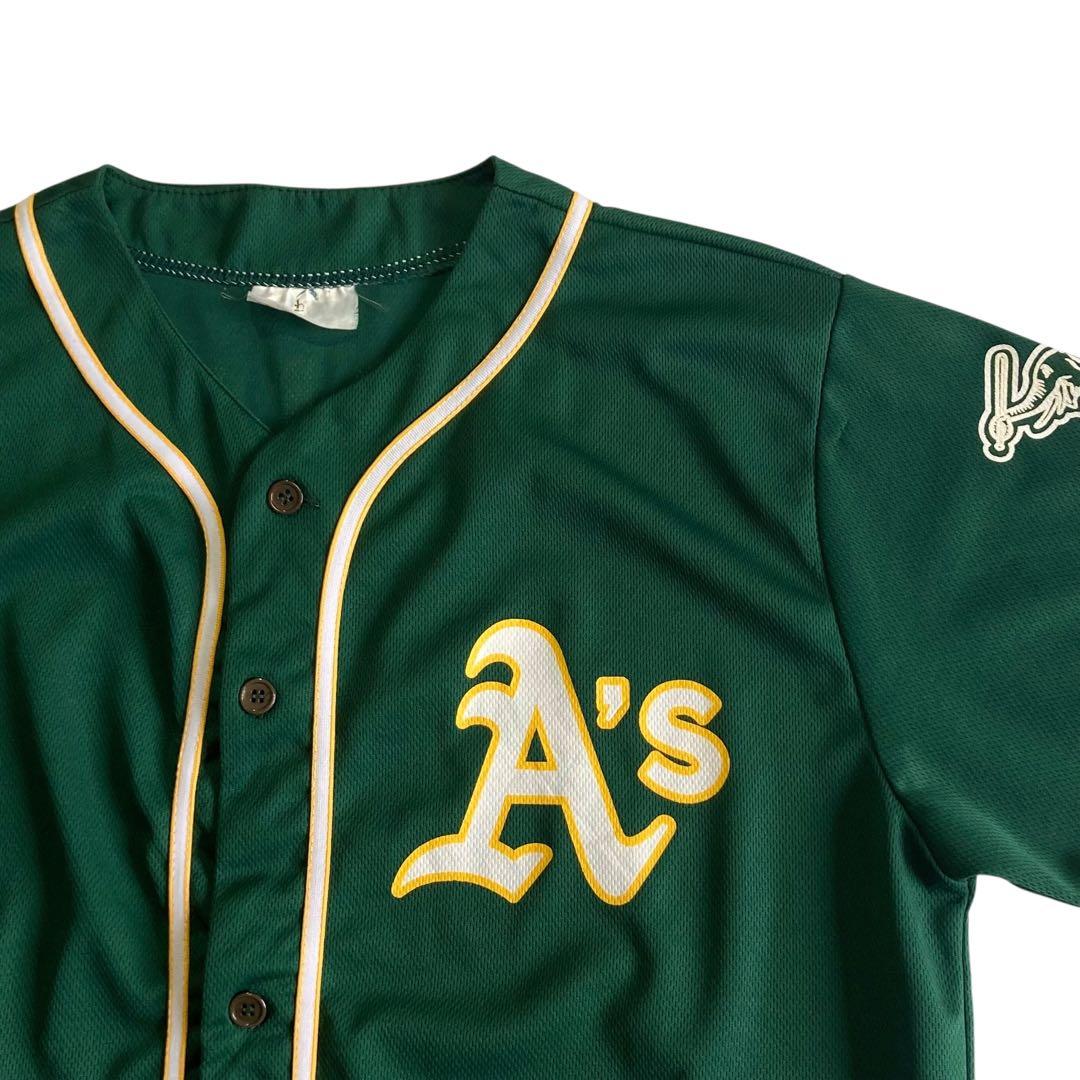 90s 00s アスレチックス ユニフォーム 深緑 CRISP 4番 MLB