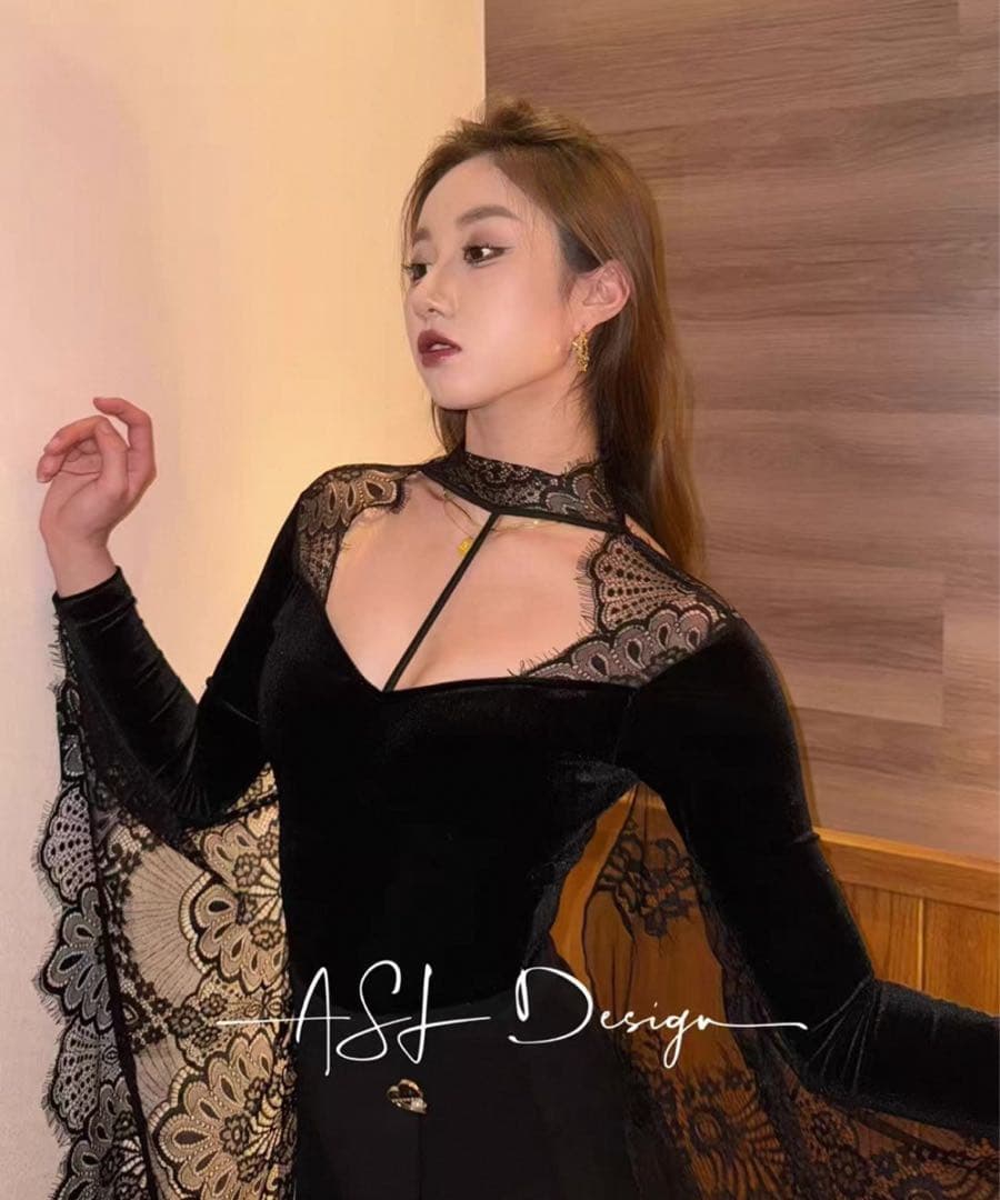 レース付きレオタード　社交ダンス