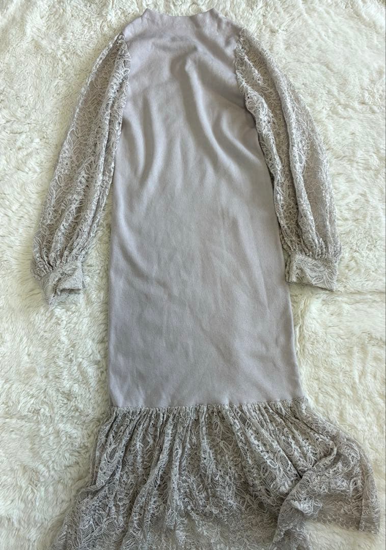 anuans アニュアンス　レース　ニットワンピース