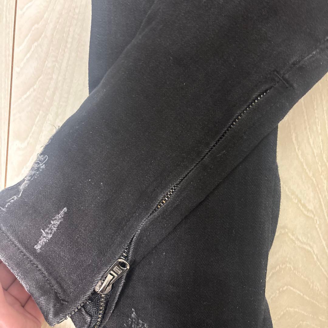 mnml ダメージ加工 ブラックデニム