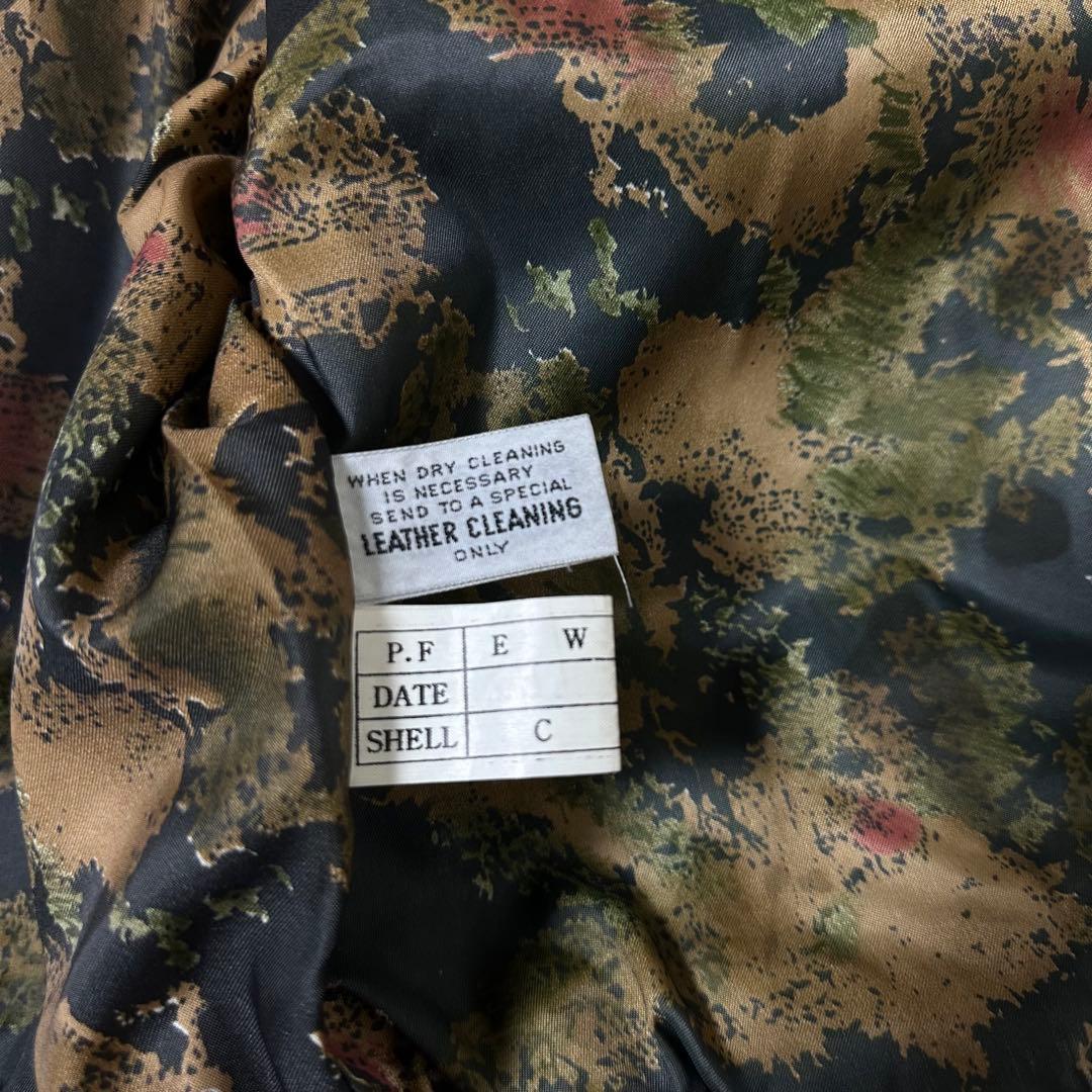 90s NANKAI ナンカイ 本革 レザー ベスト L 総柄 ナイスエジング