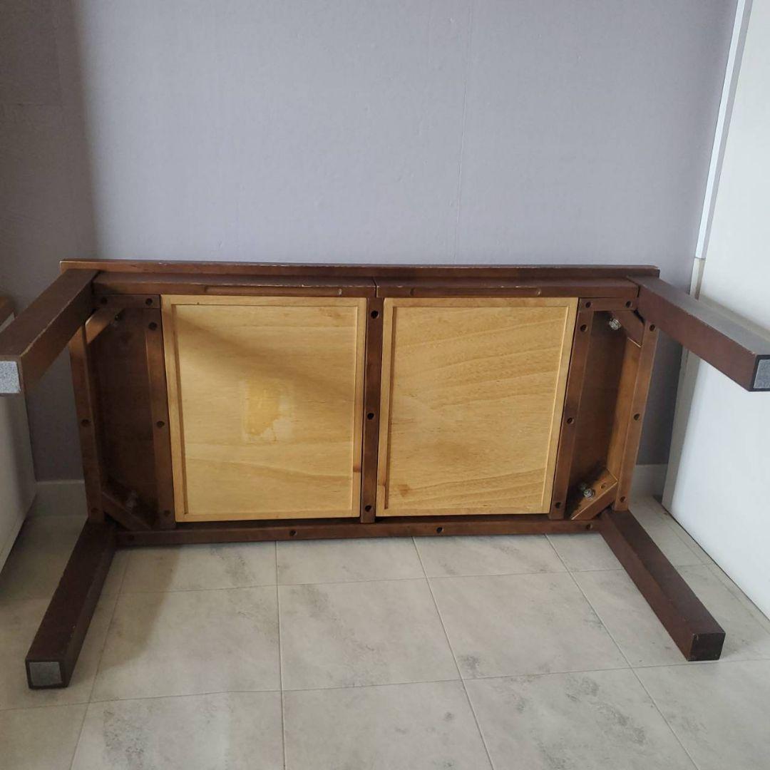 無印良品 MUJI 天然木 ローテーブル 引出し バーチ材 ブラウン 机 デスク