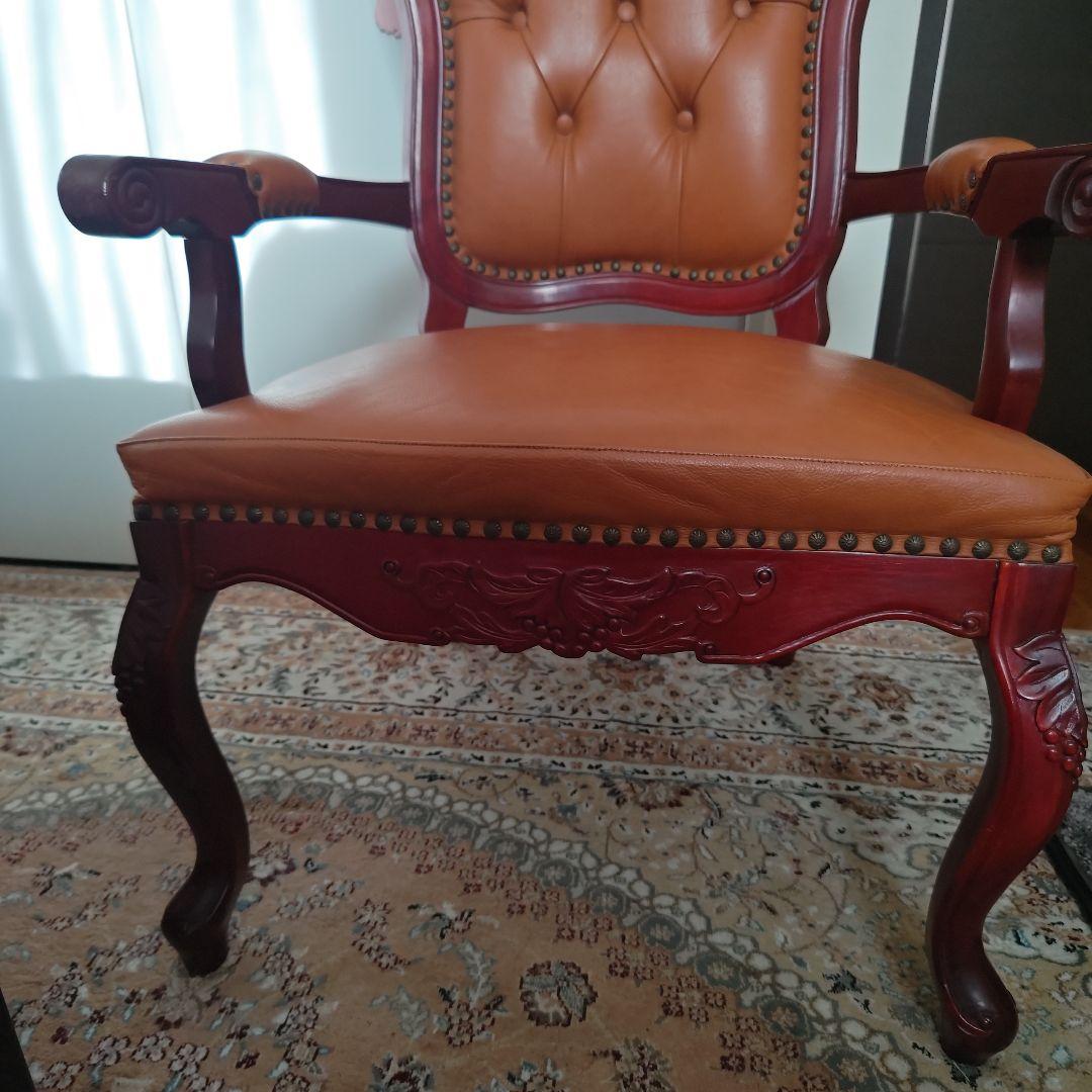 美品♡良品♡アンティーク 鋲打 ロココ調 アームチェア　フランス　ルイ15世様式